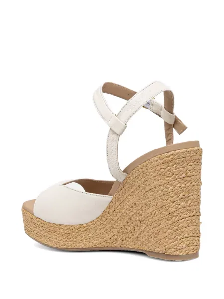 Bőr éksarkú espadrilles Souliers Martinez fehér
