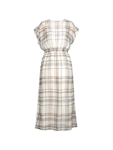 Rochie midi Brunello Cucinelli în carouri cu imagine