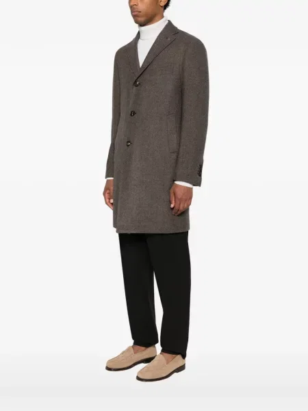 Palton Tagliatore cu model herringbone maro