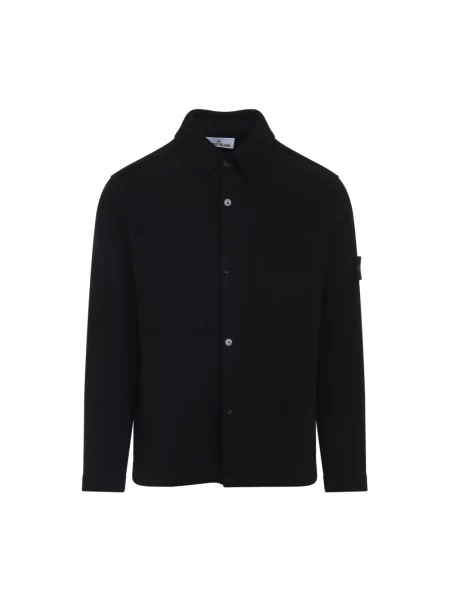 Kardigan Stone Island wełniany z kamieniami czarny