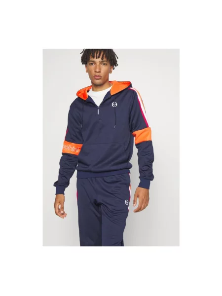 Bluza z kapturem Sergio Tacchini z kapturem z logo niebieska