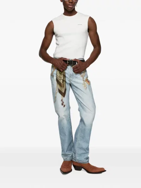 Blugi Acne Studios din canvas albastru