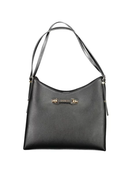 Geantă shopper Guess cu autograf negru