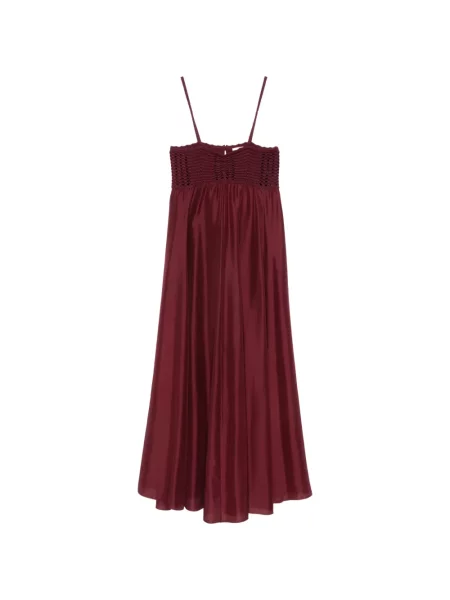 Плетена макси рокля Forte_forte без ръкави червено