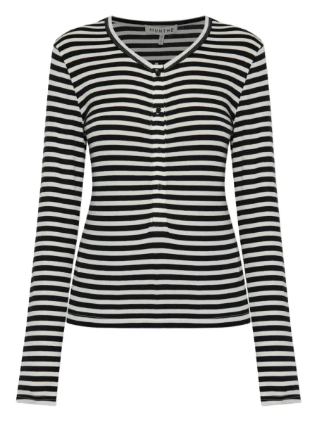 Tricou Munthe cu dungi lung negru