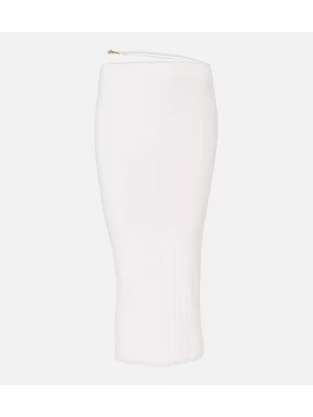 Fustă midi Jacquemus până la genunchi alb