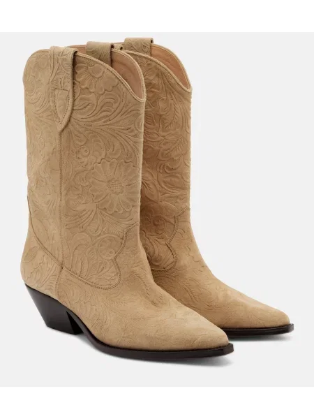 Botine Isabel Marant din piele de căprioară bej