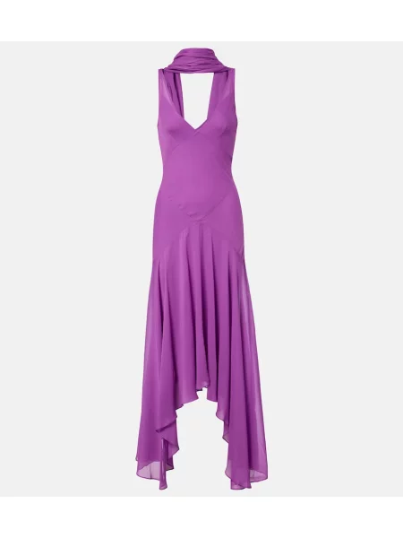 Rochie midi De La Vali asimetrică violet