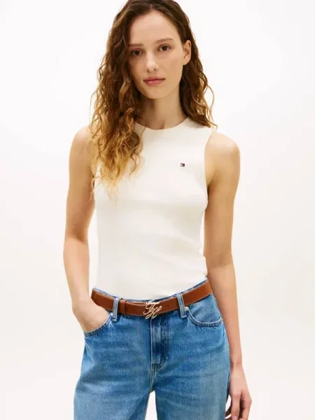 TOMMY HILFIGER Top CODY crem / bleumarin / roșu / alb bej