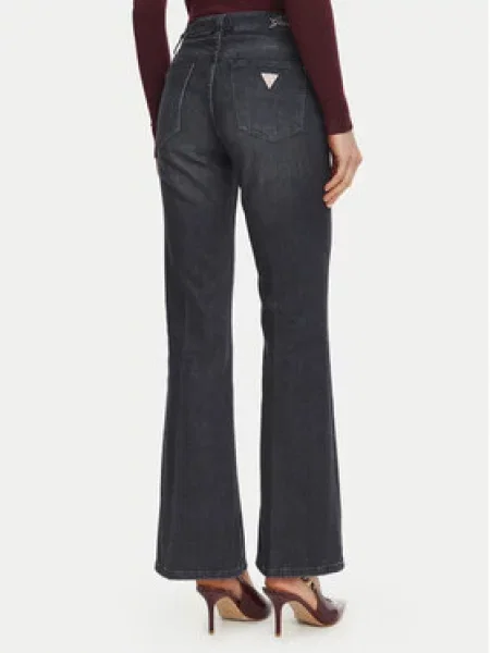 Guess Jeans hlače Flared Fit črna
