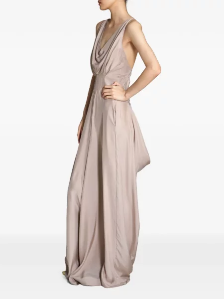 Rochie maxi Yangkehan drapată roz