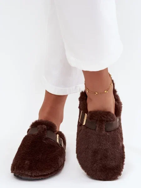 Copati Boto s platformo z zaponko rjava