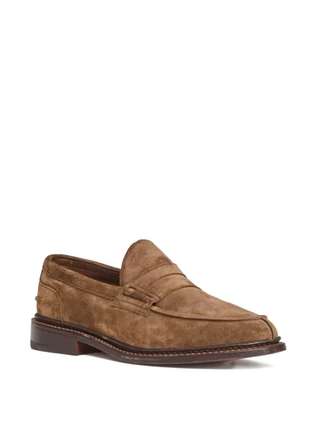 Pantofi loafer Tricker's din piele de căprioară maro