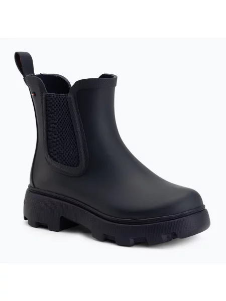 Cizme pentru femei Tommy Hilfiger Rubber Flag Cleated space blue albastru