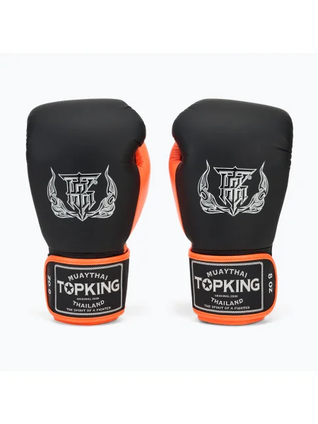 Top King Reborn Боксови ръкавици Semi Leather бяло/оранжево бяло