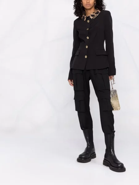 Apykaklė striukė Philipp Plein leopardinis juoda
