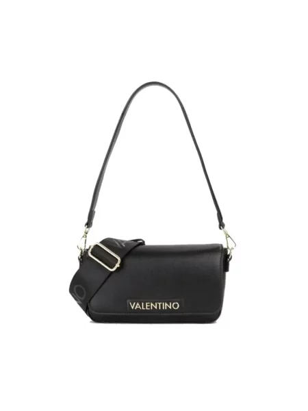 Lniana torebka Valentino Bags czarna