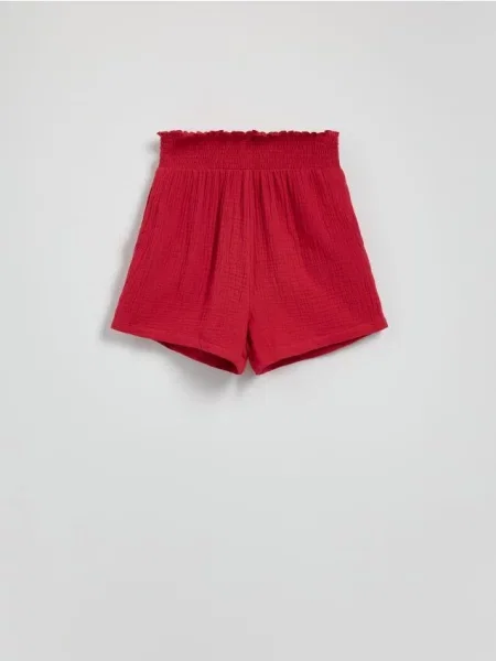 Reserved Muślinowe szorty intenstywna czerwień