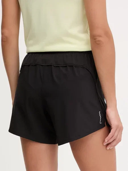 Puma edzős rövidnadrág sima magas derekú fekete