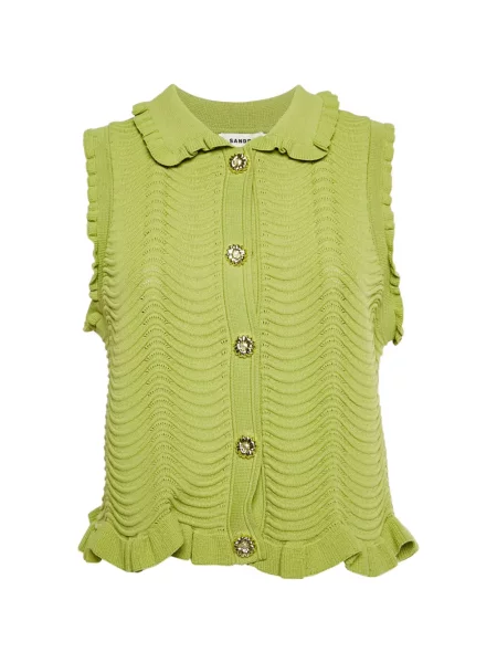 Top Sandro fără mâneci verde