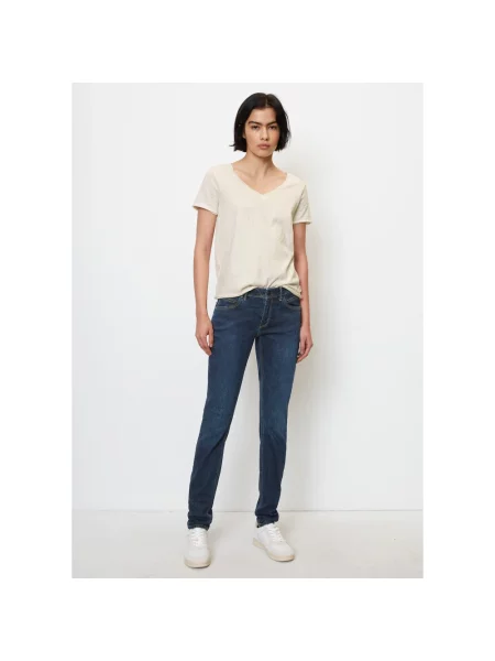 Jeansy o kroju slim fit z dodatkiem streczu Marc O'polo granatowe