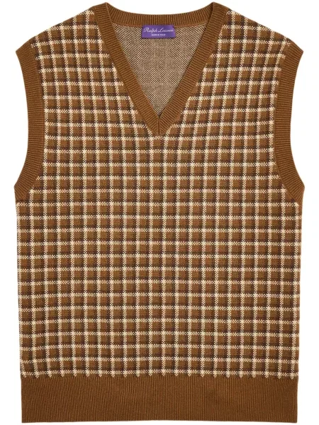Pulover Ralph Lauren Purple Label în carouri violet