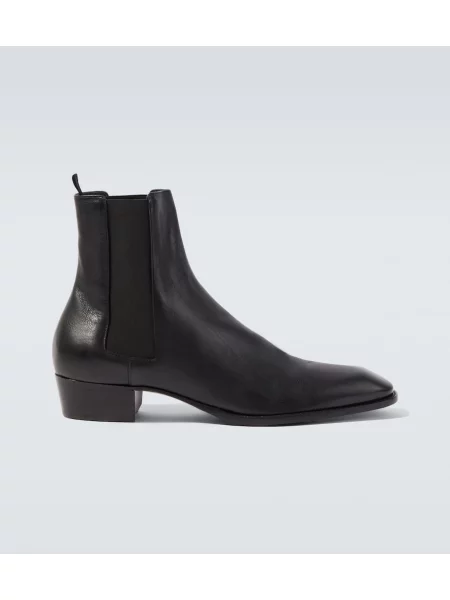 Sztyblety Saint Laurent skórzane czarne