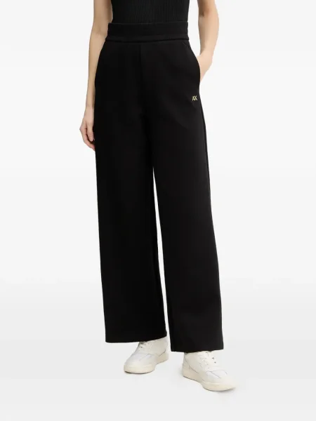 Pantaloni Armani Exchange alergare cu autograf negru