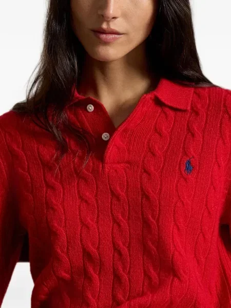 Scurt șapcă Polo Ralph Lauren cu broderie din jerseu maro