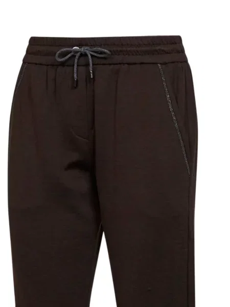 Pantaloni Brunello Cucinelli alergare cu cordon maro