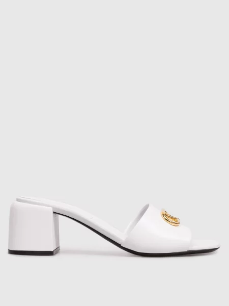 Шкіряні мюлі Surge з фактурною монограмою Sergio Rossi білі