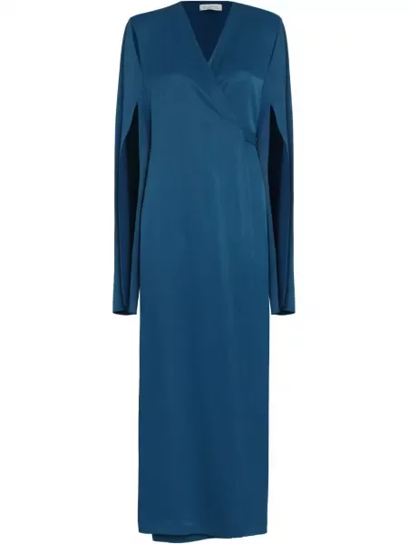 Rochie Gloria Coelho cu decolteu în V de costum albastru