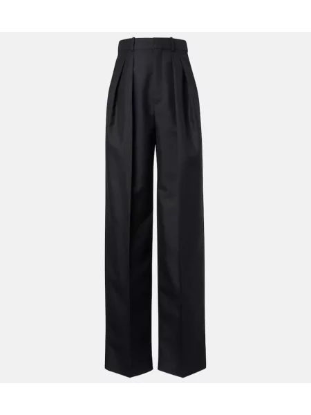 Pantaloni Saint Laurent de lână negru