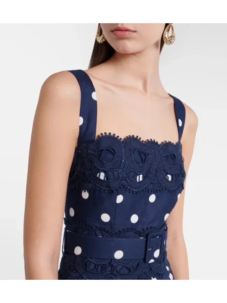 Rochie midi Self-portrait de in cu buline albastru