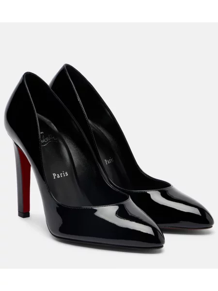Pantofi cu toc Christian Louboutin din piele de lac negru