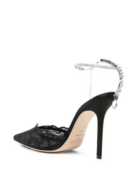 Pantofi cu toc Jimmy Choo din dantelă negru