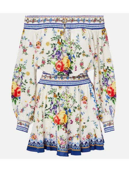 Rochie Camilla de mătase alb