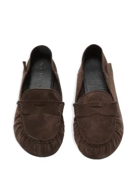 Pantofi loafer Acne Studios din piele de căprioară maro