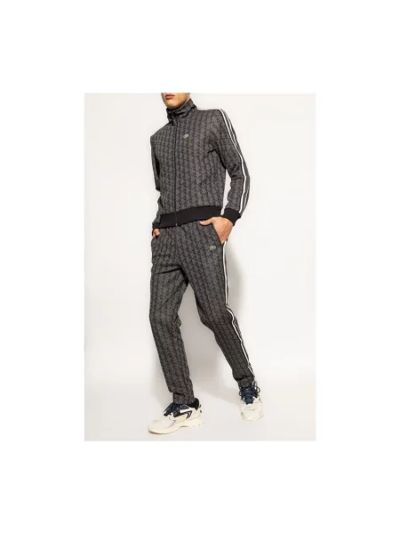 Spodnie Lacoste Paris Monogram szare S czarne