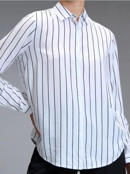 Сорочка зі змішаною тканиною з льоном різнобарвний