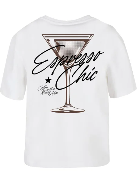 Miss Tee Tričko Espresso Chic tmavošedá / čierna biela