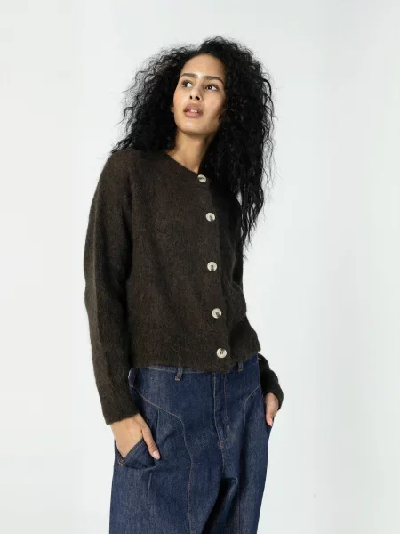 Coster Copenhagen Geacă tricotată Knit ciocolatiu