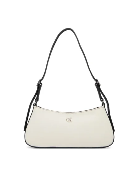 Calvin Klein Kabelka Ck Canvas Small Shoulder Bag biela