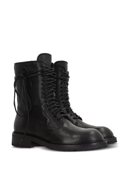 Botine Ann Demeulemeester cu șireturi din piele negru