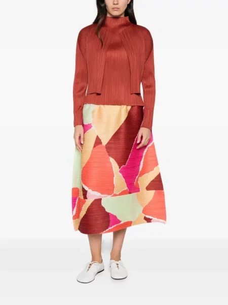 Bunda Pleats Please Issey Miyake hnedá