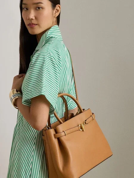 Шкіряна сумочка Lauren Ralph Lauren чорний