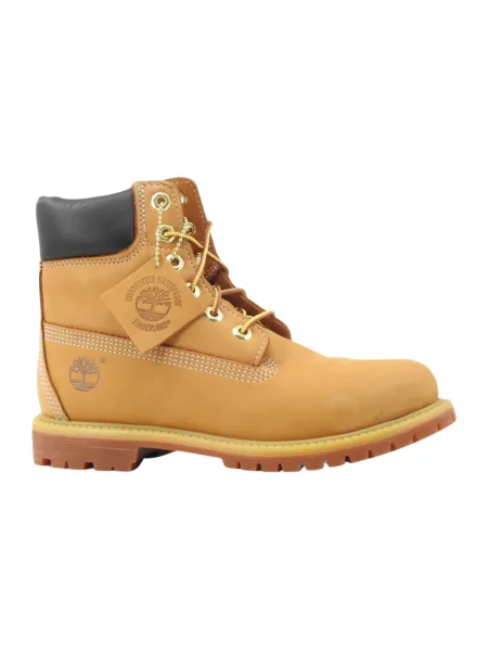 Botki Timberland skórzane na płaskim obcasie beżowe