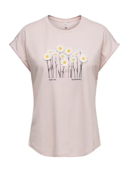 ONLY Tricou ONLJANY galben / mov liliachiu / negru / alb roz