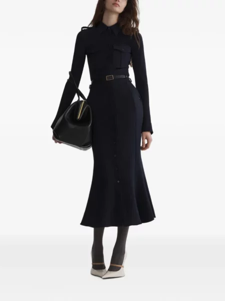 Rochie tip cămașă Mugler albastru