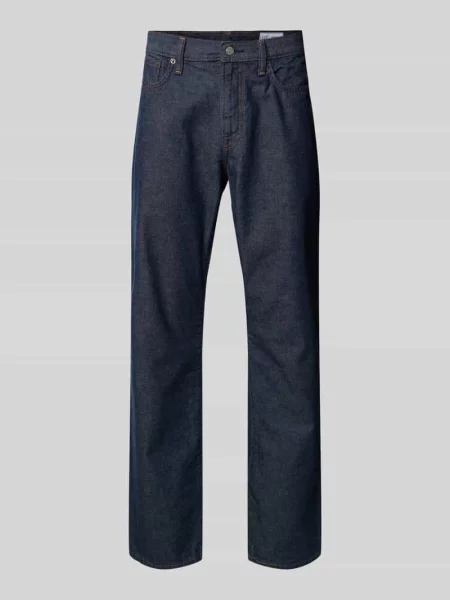 Jeansy o kroju relaxed fit straight z wpuszczanymi Gap granatowe